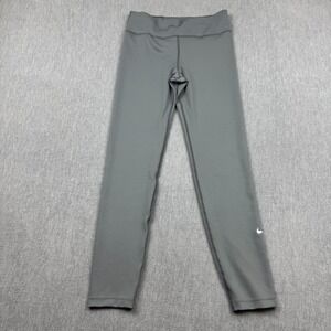 Nike Leggings Youth Girl Large Gray Dri Fit One Big Kids Training Running DQ8836